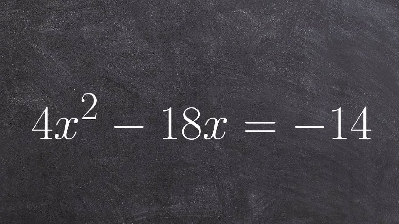 Learn how to factor a quadratic when a is not one to solve the equation